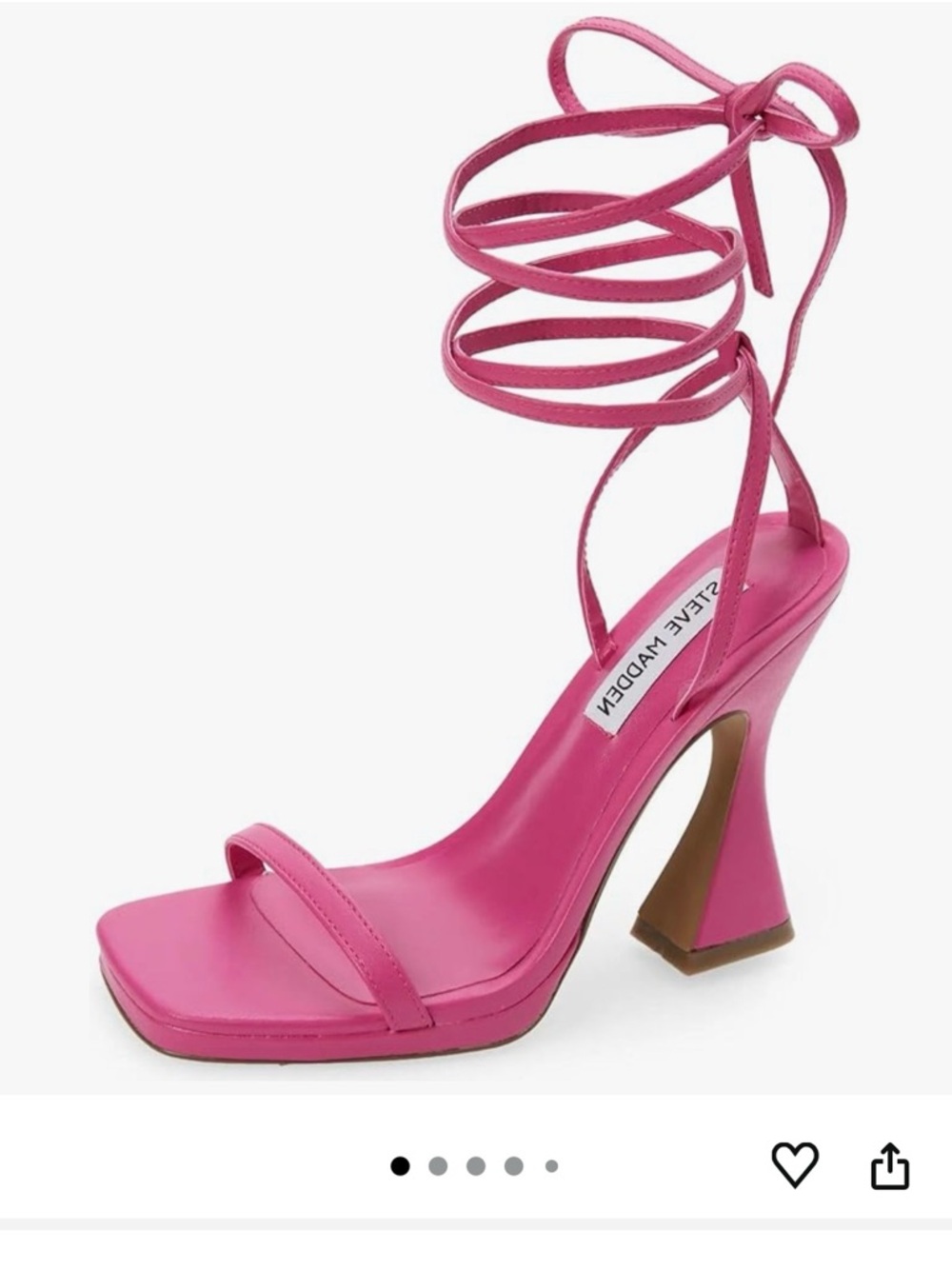 Steve Madden Hot Pink Lace-Up Flared Heel Sandals
